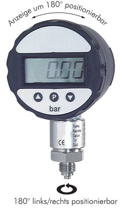 Voorbeeldig Afbeelding: Digitale manometer, 180° links/rechts positioneerbaar