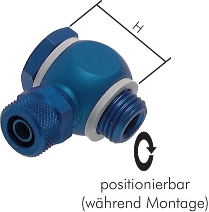 Voorbeeldig Afbeelding: CK-hoek-slangschroefverbinding (holle schroef) met cilindrische schroefdraad, aluminium