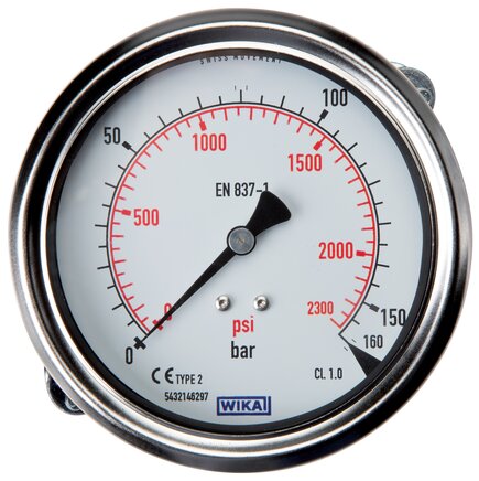 Voorbeeldig Afbeelding: Inbouwmanometer, 3-kant-frontring