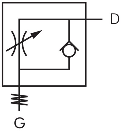 Schakelsymbool: Smoorterugslagklep (afvoerlucht regelend)