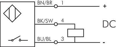 Schakelsymbool: Cilinderschakelaar, volelektronische sensor